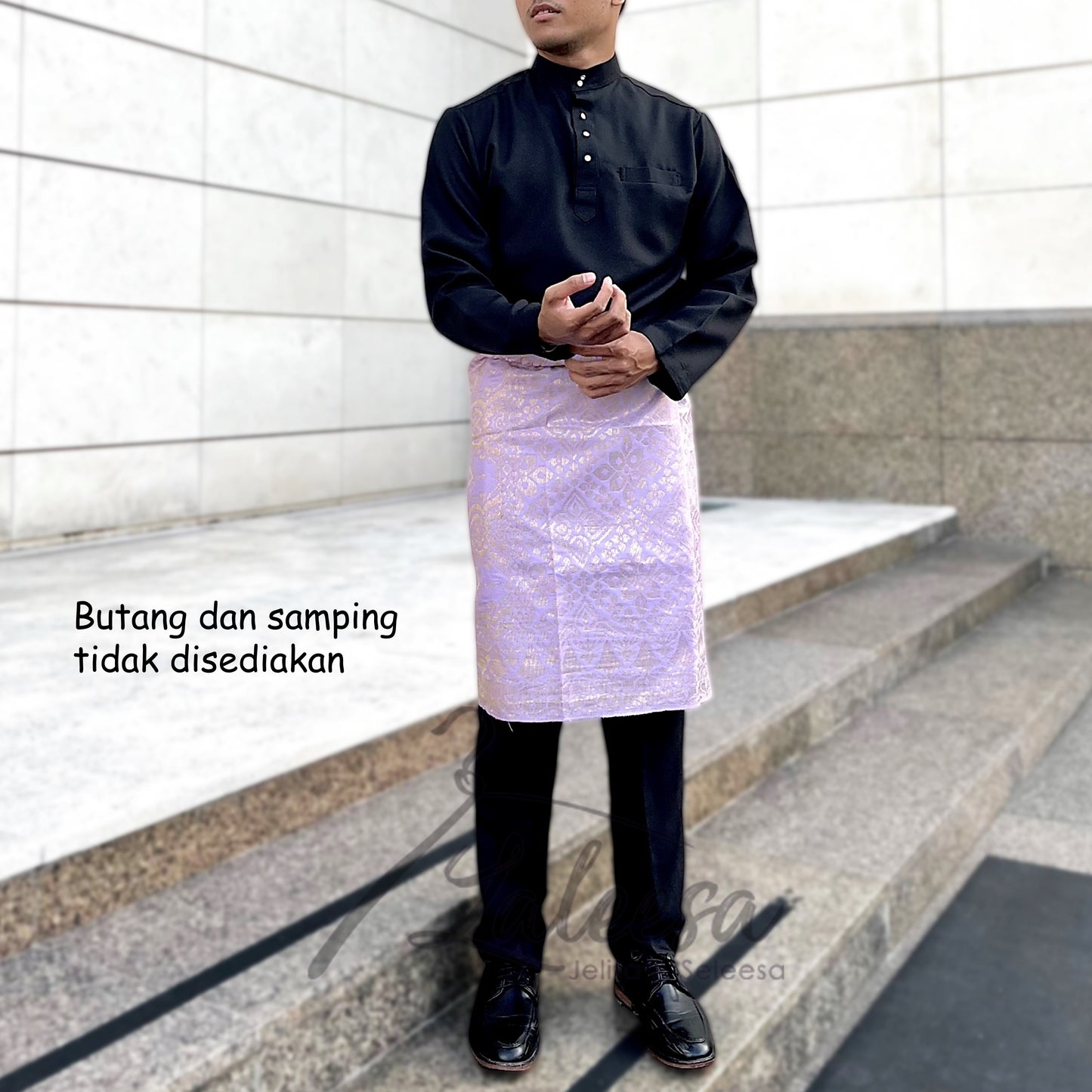 Baju Melayu (Shirt + Pants) Slim Fit Men Shirt Men Baju Lelaki Baju Raya 2024 (BUTANG & SAMPING TIDAK DISEDIAKAN)