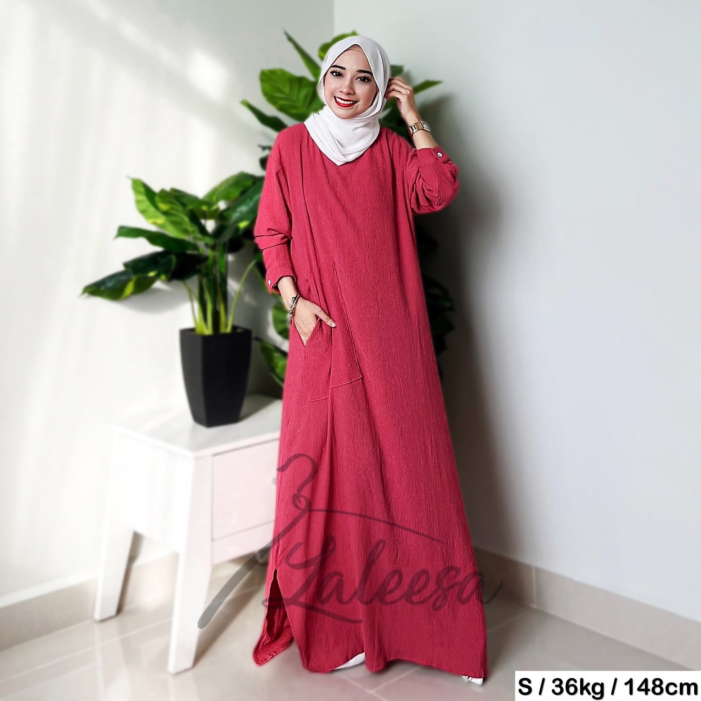 LALEESA DRESS BADIYAH LD221203 <Ironless Series> (Ironless) Dress Muslimah Dress Women Dress Plus Size Baju Raya 2024