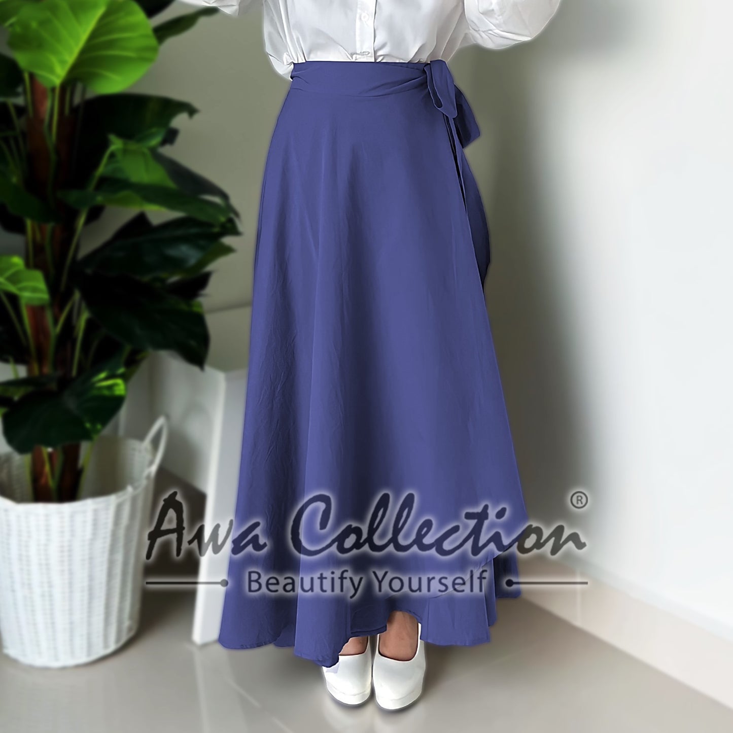 LALEESA Awa Collection BA503583 SKIRT LIZA Wrapped Long Skirt Muslimah Skirt Labuh Skirt Pencil Skirt Kembang