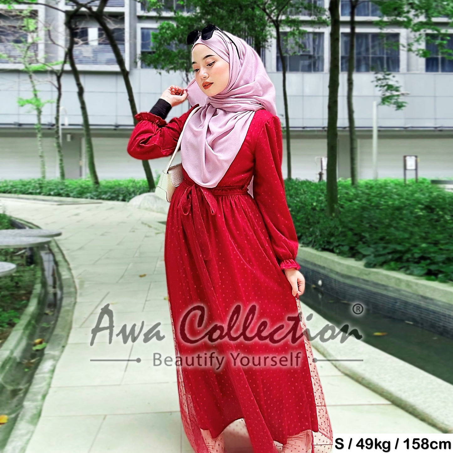 LALEESA Awa Collection DRESS JINA DA109181 Dress Muslimah Dress Woman Jubah Muslimah Abaya Dress