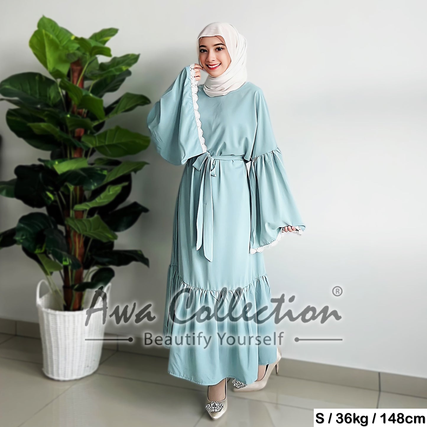 LALEESA Awa Collection DA123126 DRESS MAHDIYA Long Dress Muslimah Dress Women Dress Baju Raya 2024