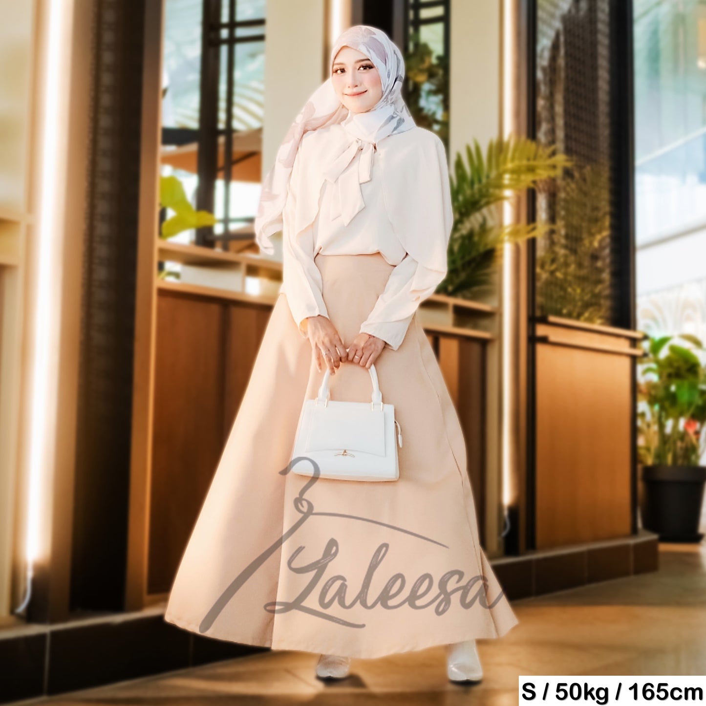 LALEESA Awa Collection (Blouse + Skirt) SET FANILA SA705754 <Korean Series> Set Wear Blouse Muslimah Baju Raya 2024