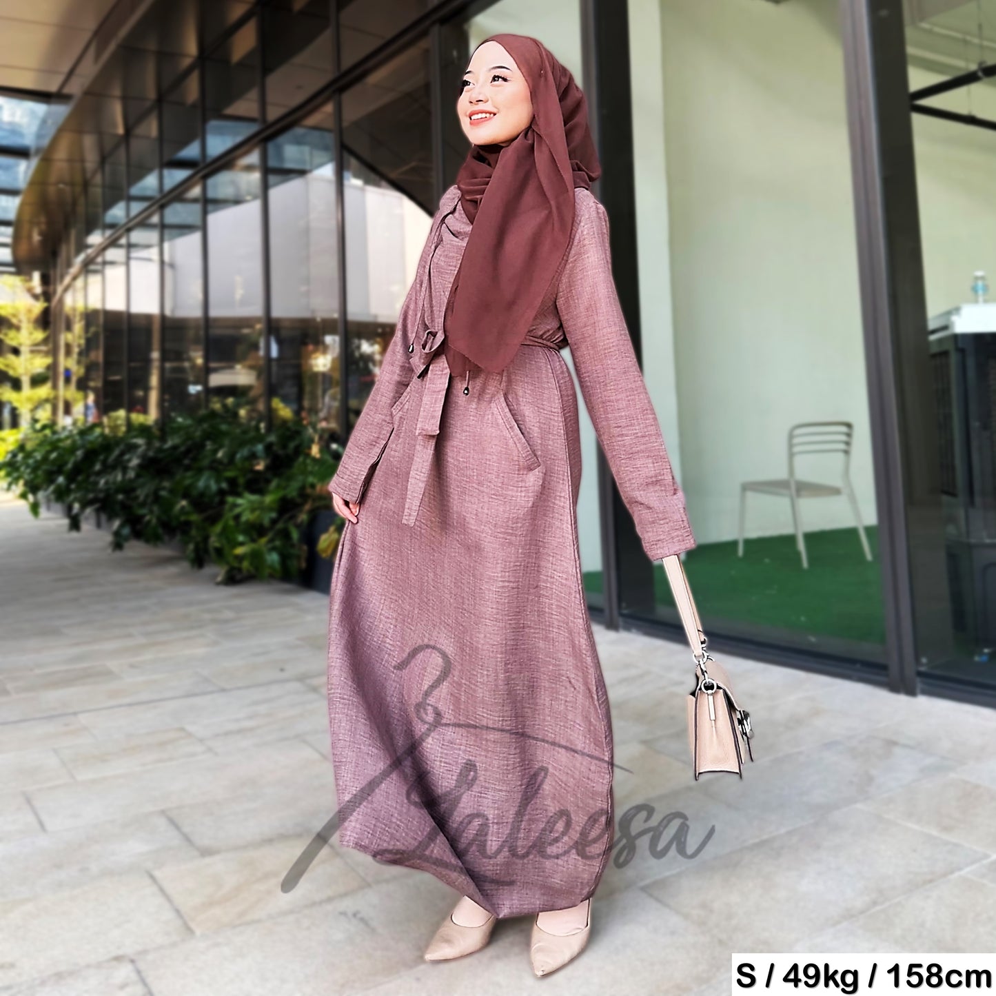 LALEESA DRESS HOODIE MONA LD293285 <Long Hoodie Series> Dress Muslimah Dress Woman Jubah Muslimah