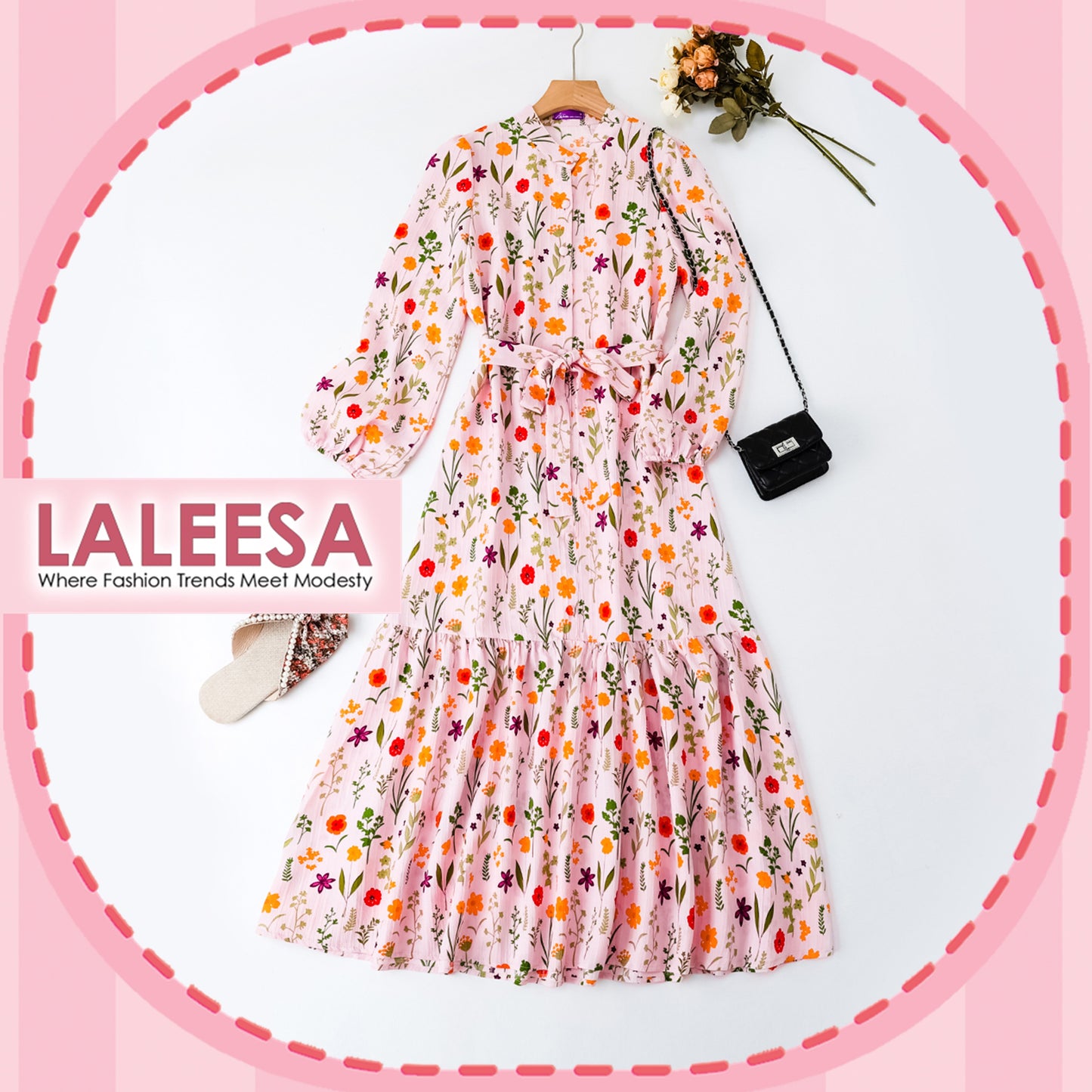 LALEESA DRESS CECILIA LD232181 <Korean Series> Dress Muslimah Dress Woman Jubah Muslimah Abaya Dress