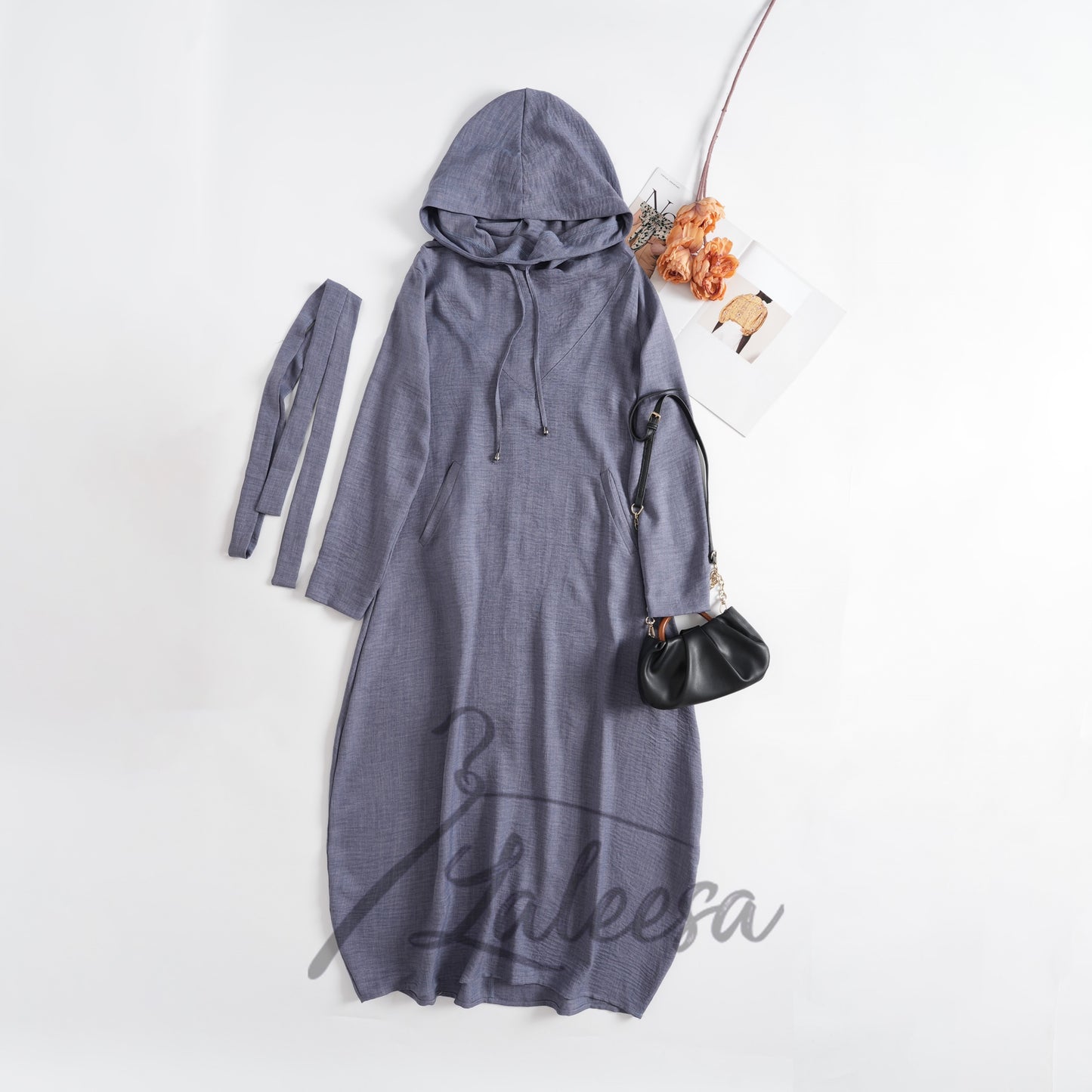 LALEESA DRESS HOODIE MONA LD293285 <Long Hoodie Series> Dress Muslimah Dress Woman Jubah Muslimah