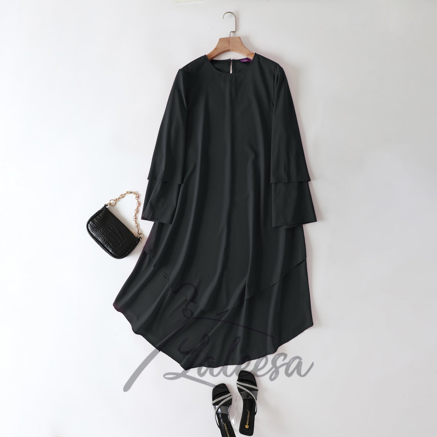 LALEESA LD257275 DRESS MAIDA Irregular Loose Casual Long Dress Muslimah Dress Women Dress Plus Size Baju Raya 2024