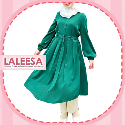 LALEESA BLOUSE QAYLA TB430417 <BF Friendly Series> (TIDAK TERMASUK SKIRT) Long Blouse Muslimah Plus Size Baju Raya 2024