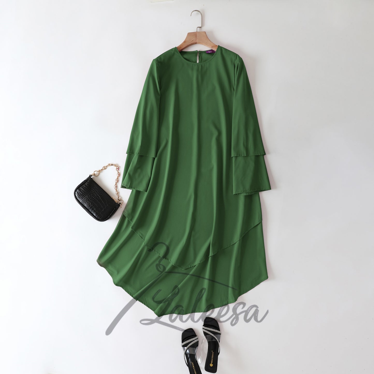 LALEESA LD257275 DRESS MAIDA Irregular Loose Casual Long Dress Muslimah Dress Women Dress Plus Size Baju Raya 2024