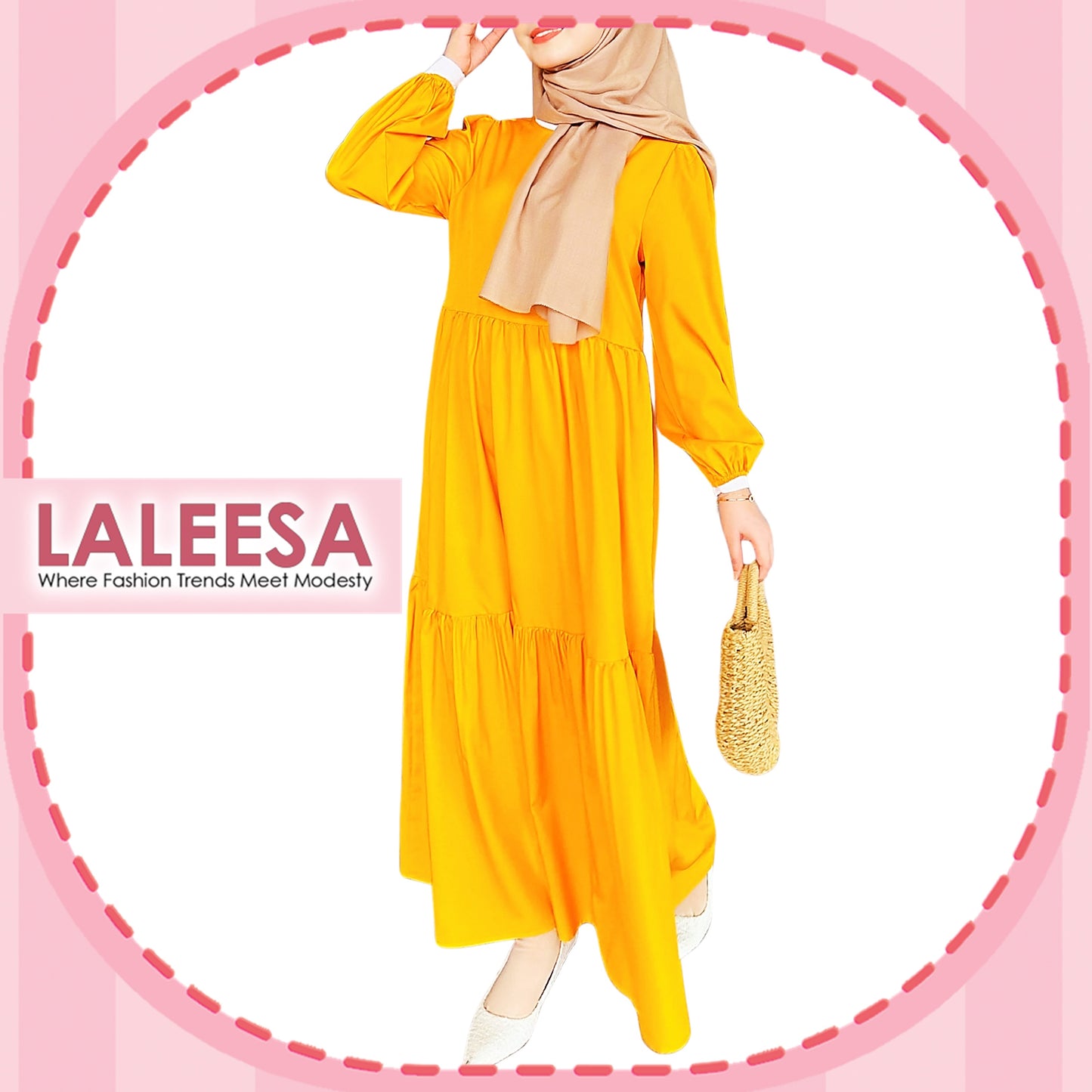 LALEESA DRESS FAIZA LD247273 Dress Muslimah Dress Woman Jubah Muslimah Jubah Abaya Dress Long Dress