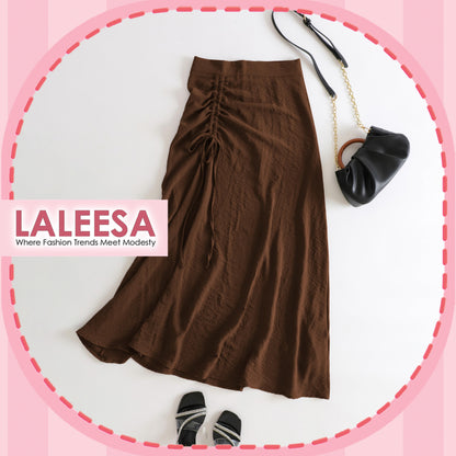 LALEESA SKIRT WAHEEDA PS659639 <Ironless Series> (Ironless) 2 Way Wear Plicated Drawstring Skirt Muslimah Skirt Labuh