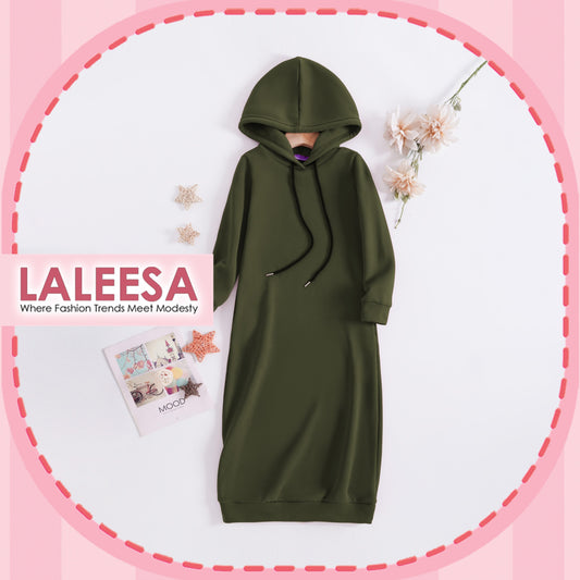 LALEESA DRESS (KIDS) HOODIE CLASSIC LK228528 <Long Hoodie Series> Long Hoodie Dress Muslimah Dress Kids Baju Raya 2024