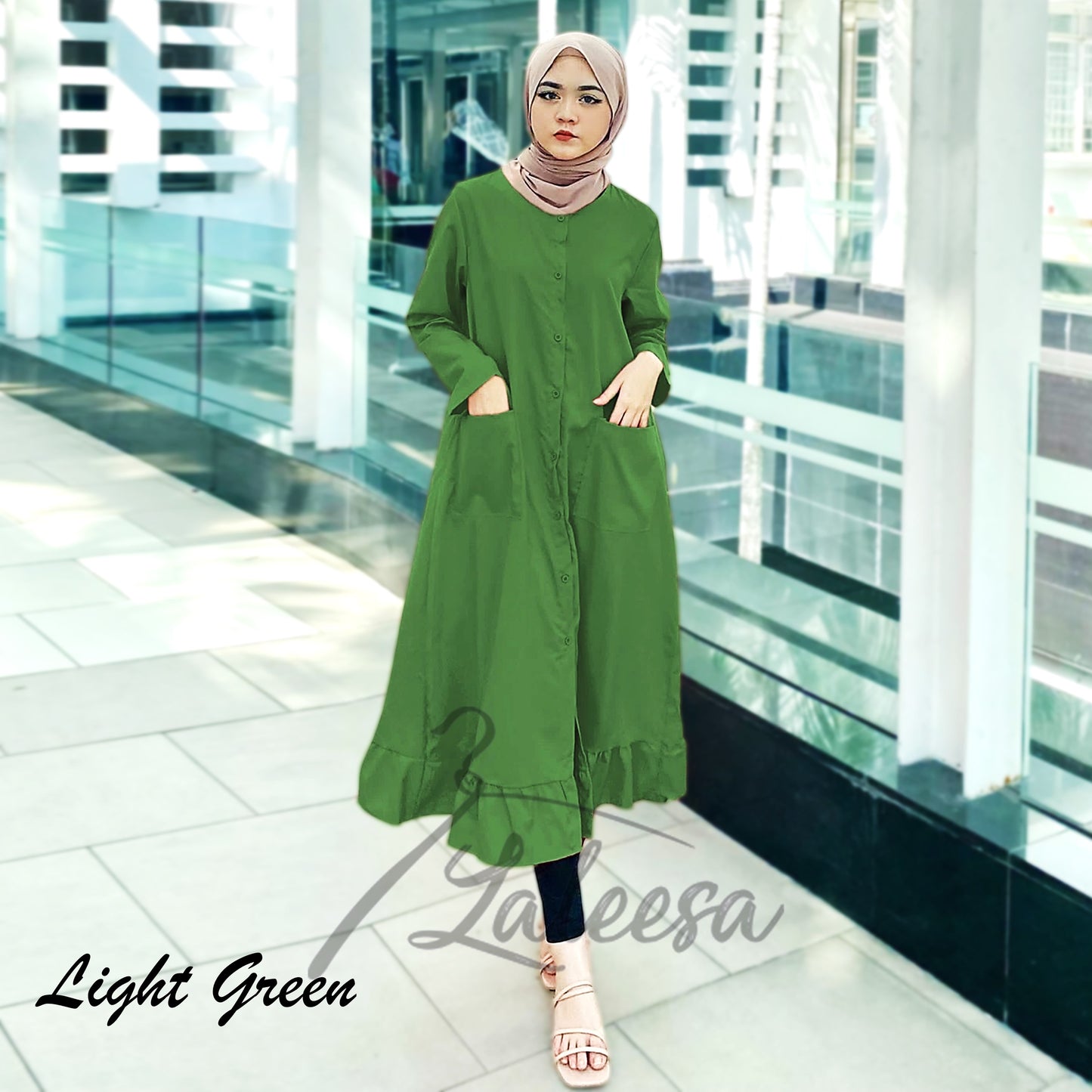 LALEESA DRESS BUTTON DOWN LD219219 AAA <BF Friendly Series> Dress Muslimah Dress Woman Jubah Abaya