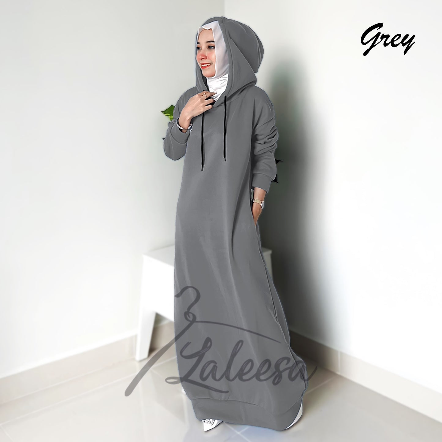 LALEESA DRESS HOODIE CLASSIC LD227527 <Long Hoodie Series> Dress Muslimah Dress Woman Jubah Abaya