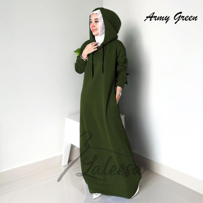 LALEESA DRESS HOODIE CLASSIC LD227527 <Long Hoodie Series> Dress Muslimah Dress Woman Jubah Abaya