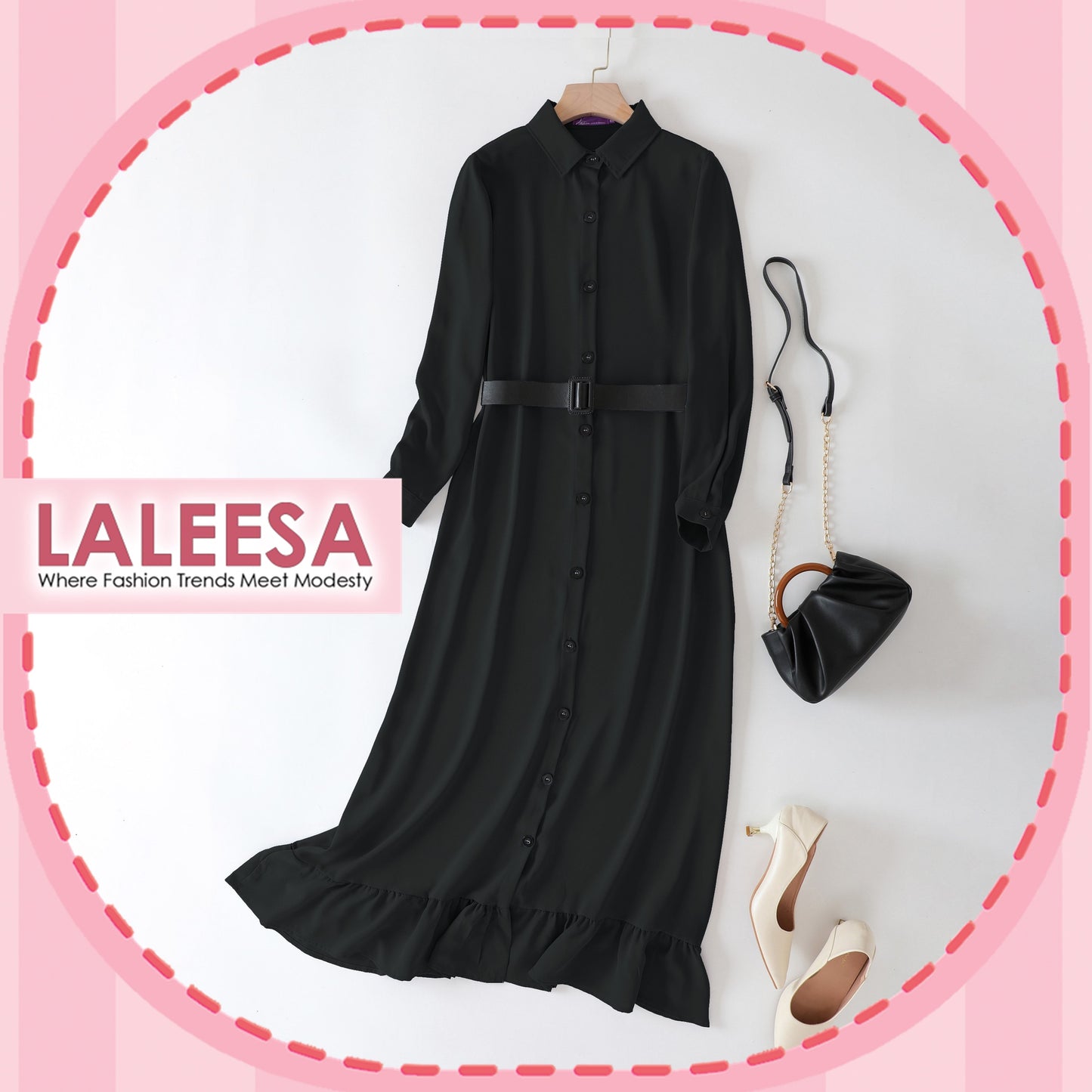 LALEESA DRESS ZARINA LD265253 <BF Friendly Series> (With Belt) Dress Muslimah Dress Woman Jubah