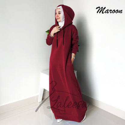 LALEESA DRESS HOODIE CLASSIC LD227527 <Long Hoodie Series> Dress Muslimah Dress Woman Jubah Abaya