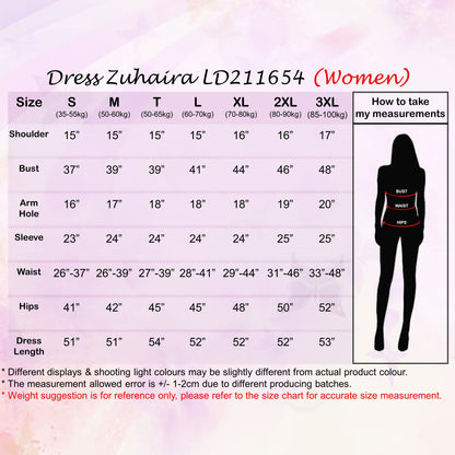 LALEESA DRESS ZUHAIRA LD211654 <Korean Series> Dress Muslimah Dress Woman Jubah Muslimah Abaya Dress