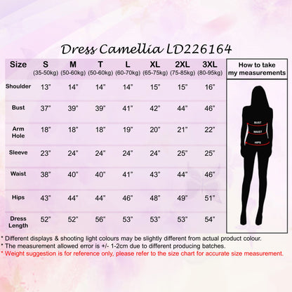 LALEESA DRESS CAMELLIA LD226164 <Korean Series> Korean Style Dress Muslimah Dress Women Dress Plus Size Baju Raya 2024