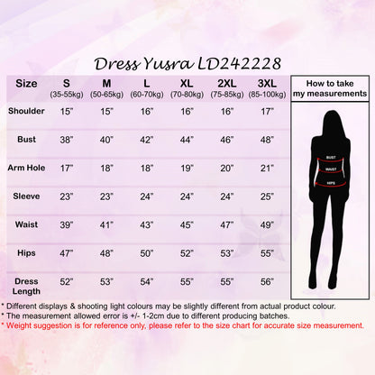 LALEESA DRESS YUSRA LD242228 Dress Muslimah Dress Woman Jubah Muslimah Jubah Abaya Dress Long Dress