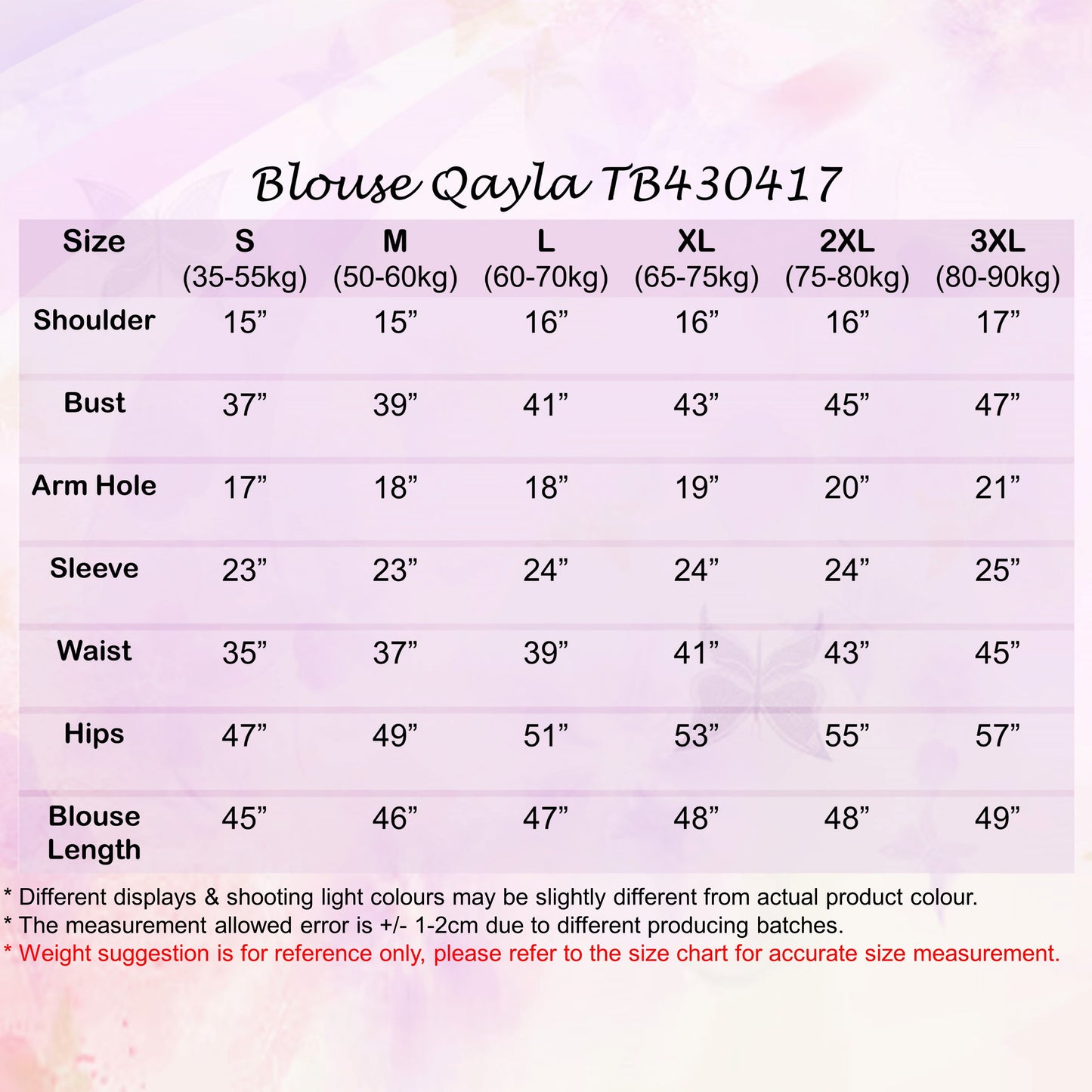 LALEESA BLOUSE QAYLA TB430417 <BF Friendly Series> (TIDAK TERMASUK SKIRT) Long Blouse Muslimah Plus Size Baju Raya 2024