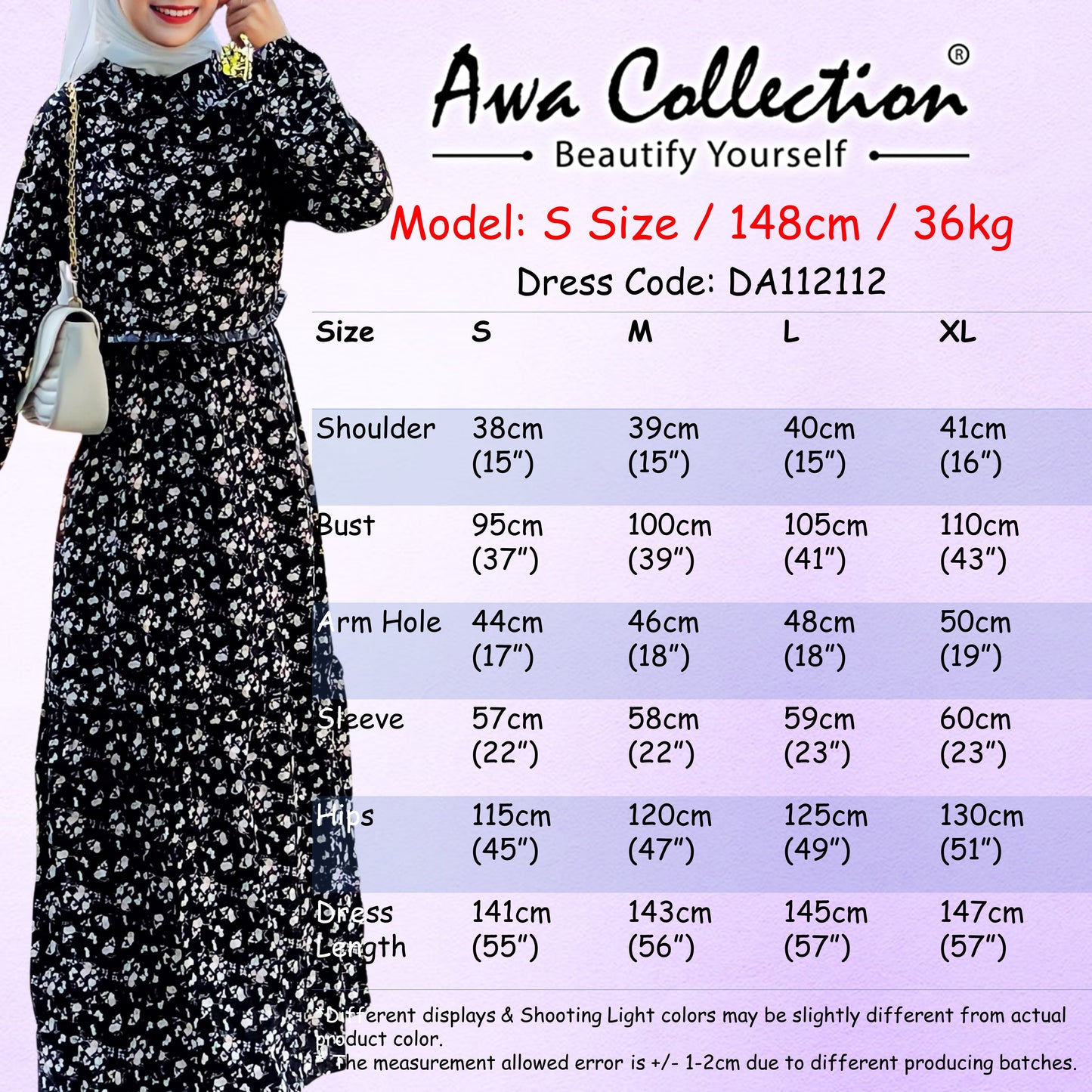LALEESA Awa Collection DA112112 DRESS AMIRA Long Dress Muslimah Dress Women Dress Baju Raya 2024