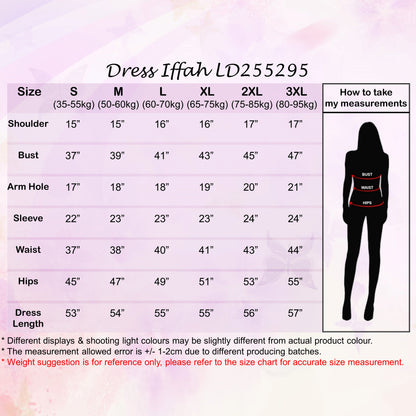 LALEESA DRESS IFFAH LD255295 <BF Friendly Series> Dress Muslimah Dress Woman Jubah Muslimah Abaya