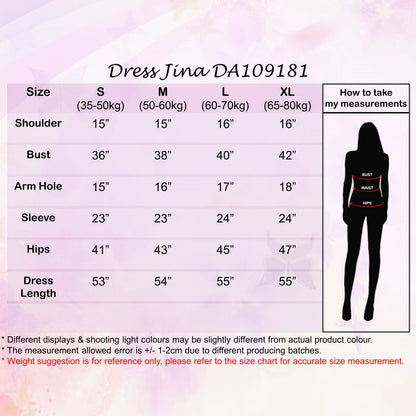 LALEESA Awa Collection DRESS JINA DA109181 Dress Muslimah Dress Woman Jubah Muslimah Abaya Dress