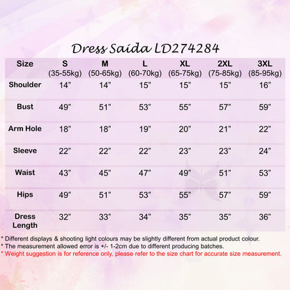 LALEESA DRESS SAIDA LD274284 <BF Friendly Series> Ruffle A-Line Button Dress Muslimah Plus Size Baju Raya 2024