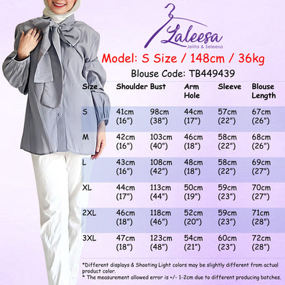 LALEESA BLOUSE RANA TB449439 <BF Friendly Series> Blouse Muslimah Blouse Women Blouse Plus Size Baju Raya 2024