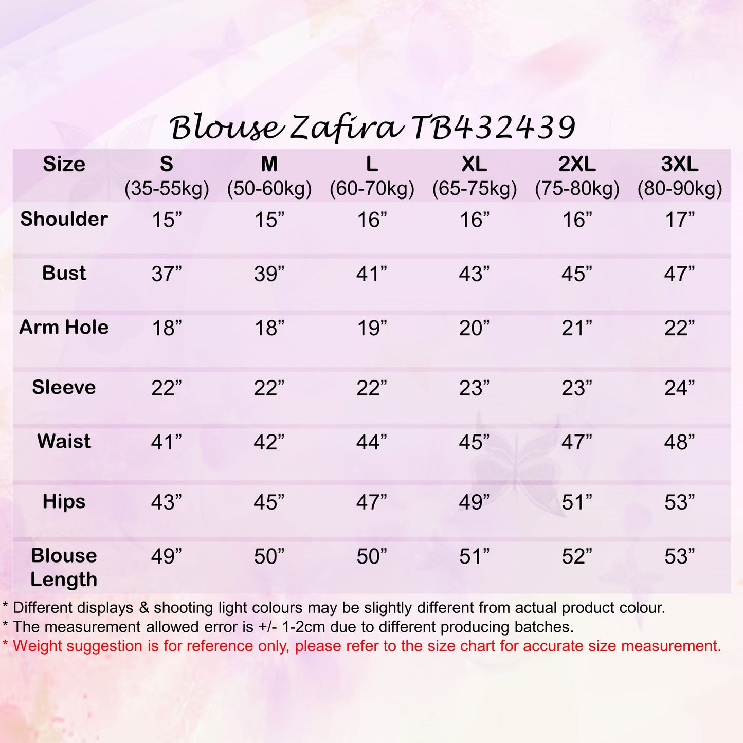 LALEESA TB432439 BLOUSE ZAFIRA Blouse Muslimah Blouse Women Blouse Baju Muslimah Baju Perempuan Plus Size Baju Raya 2024