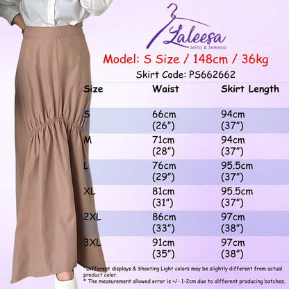 LALEESA PS662662 SKIRT BAHIYA Cotton High Elastic Waist Flowy A Line Long Skirt Muslimah Skirt Labuh Skirt Pencil