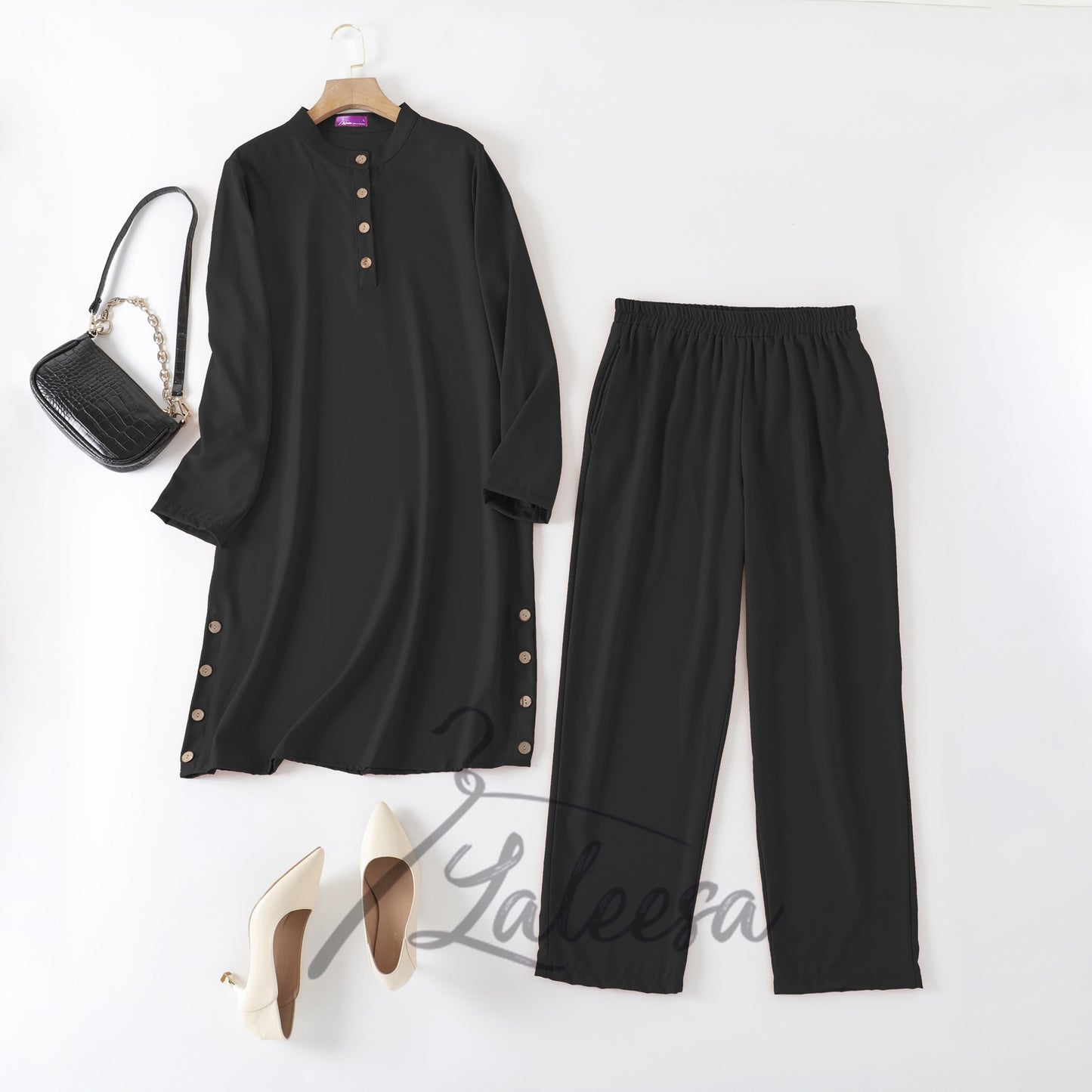 LALEESA (Blouse + Pants) SET KHASHIA SW849856 <BF Friendly Series> 2 Piece Modest Set Wear Plus Size Baju Raya 2024