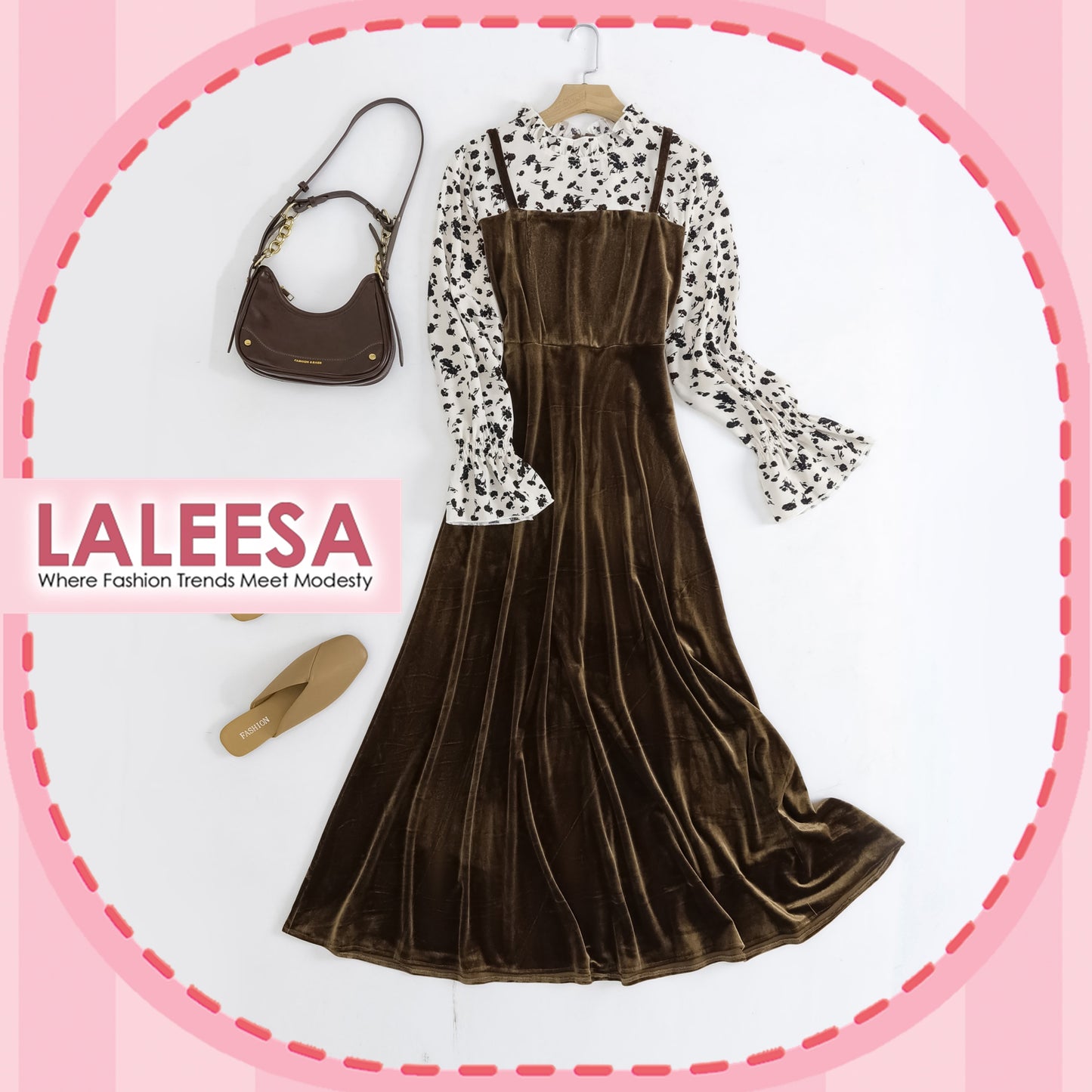 LALEESA DRESS ROSIE LD224182 <Korean Series> Korean Style Dress Muslimah Dress Women Dress Plus Size Baju Raya 2024