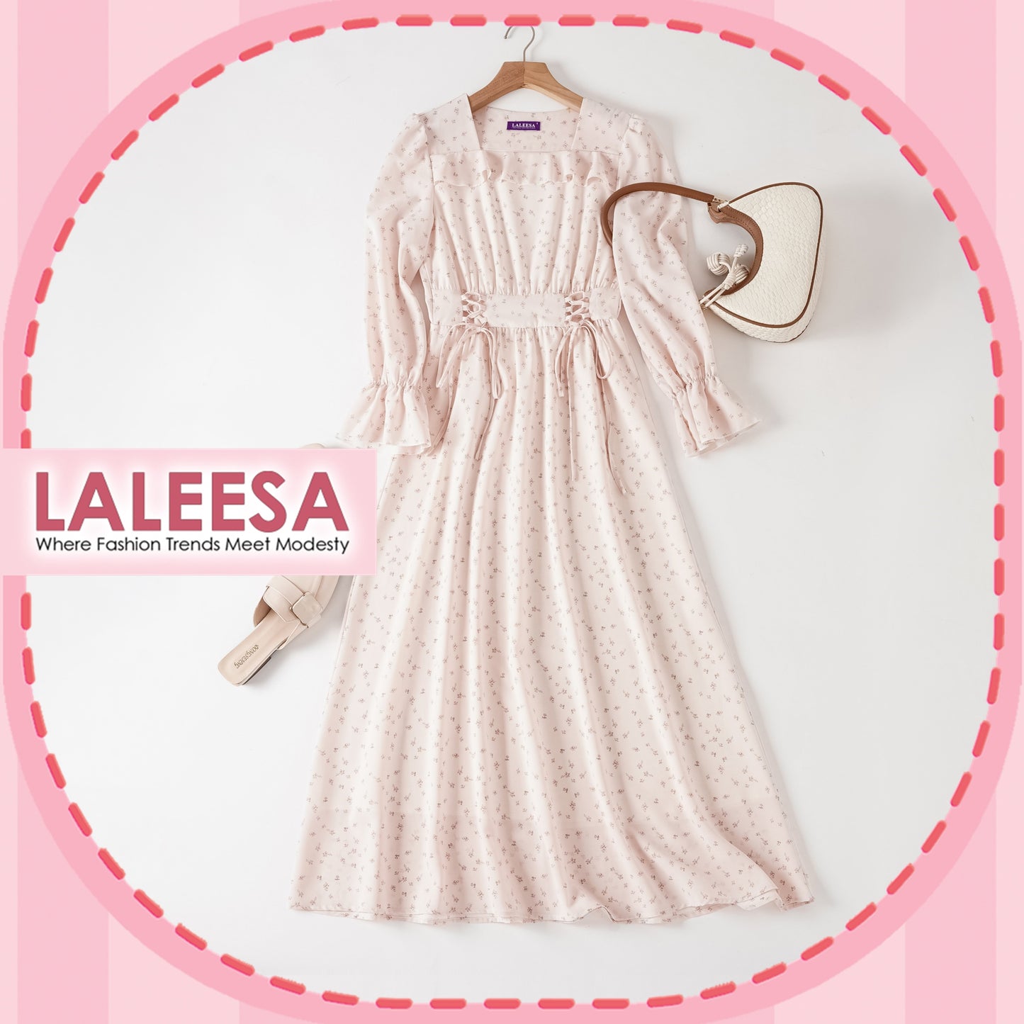 LALEESA DRESS HELENA LD237236 <Cottagecore Series> Dress Muslimah Dress Women Dress Jubah Muslimah Abaya