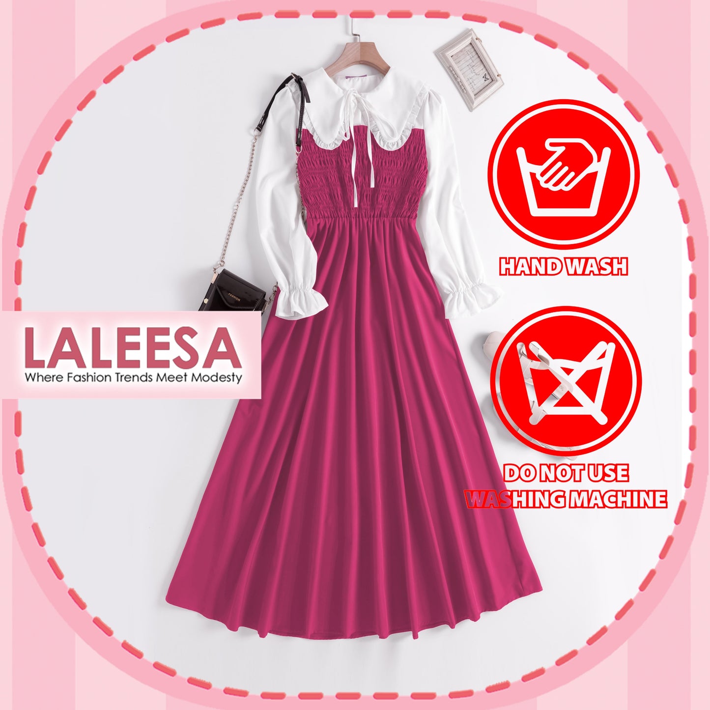 LALEESA DRESS JASMINE LD211927 <Korean Series> Dress Muslimah Dress Woman Jubah Muslimah Abaya Dress