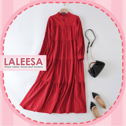 LALEESA DRESS UMAIRA LD263231 <BF Friendly Series> Full Button Down Ruffled Dress Muslimah Dress Plus Size Baju Raya 2024