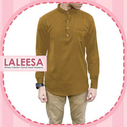 Plain Kurta Lelaki (Slim Fit) Baju Berkolar Casual Formal Men Shirt Men Baju Lelaki Baju Raya 2024