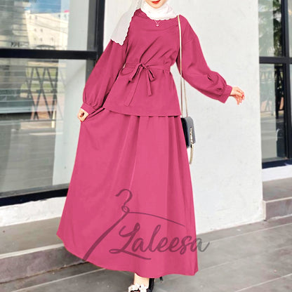 LALEESA (Blouse + Skirt) SET GHANIA SW841811 Set Wear Blouse Muslimah Blouse Women Blouse Plus Size Baju Raya 2024