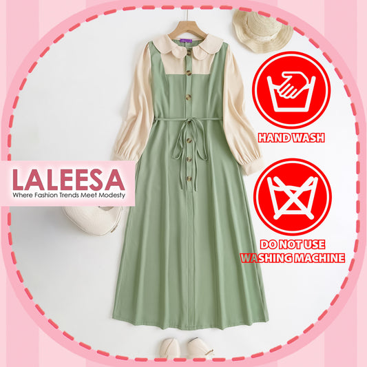 LALEESA DRESS AIRA LD228186 <Korean Series> Jubah Muslimah Jubah Abaya Dress Muslimah Plus Size Baju Raya 2024 Viral