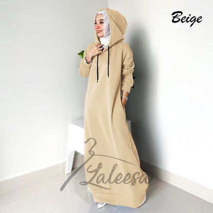 LALEESA DRESS HOODIE CLASSIC LD227527 <Long Hoodie Series> Dress Muslimah Dress Woman Jubah Abaya