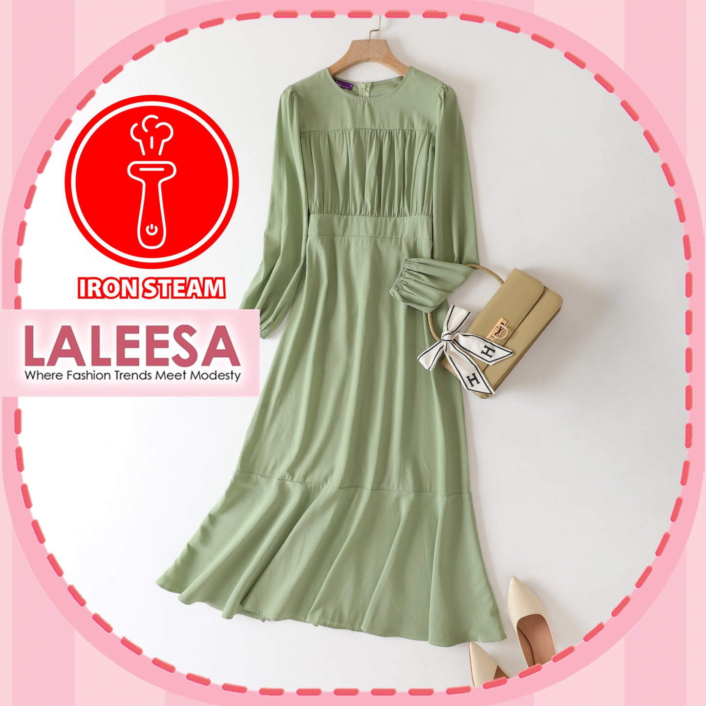 LALEESA DRESS KOREAN LD272288 <Korean Series> Dress Muslimah Dress Woman Jubah Muslimah Abaya Dress