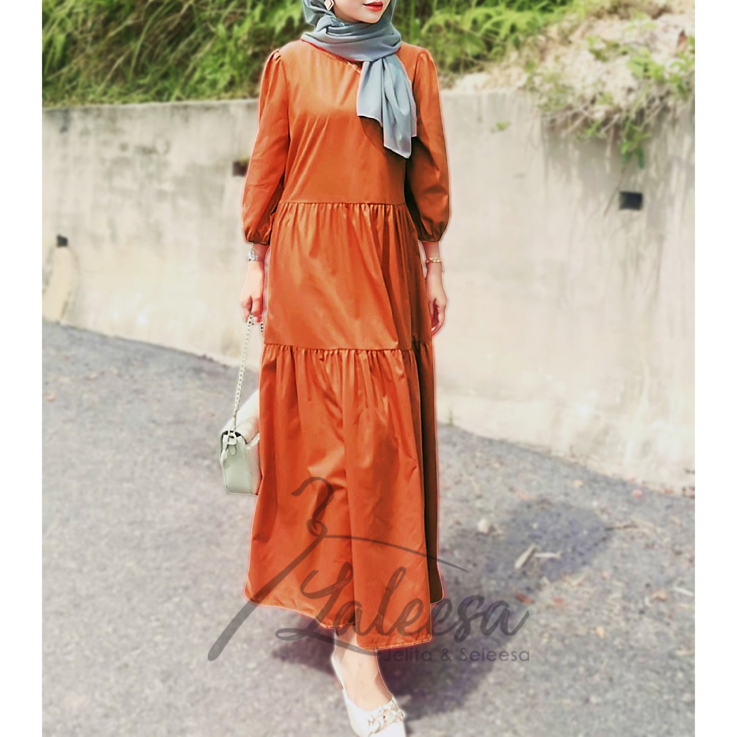 LALEESA LD246264 DRESS DARIA Puff Sleeve Ruffles Dress Muslimah Dress Women Dress Plus Size Baju Raya 2024