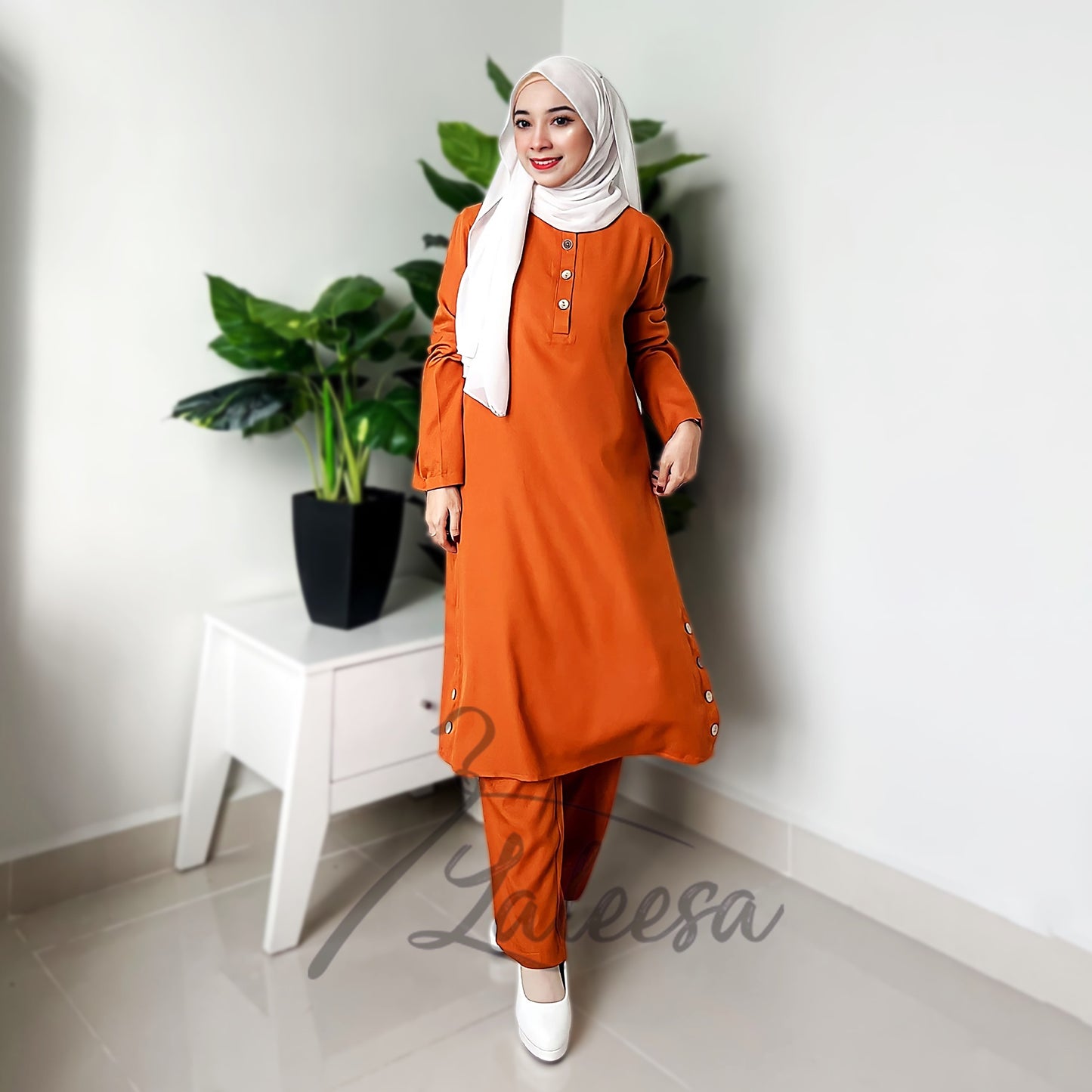 LALEESA (Blouse + Pants) SET KHASHIA SW849856 <BF Friendly Series> 2 Piece Modest Set Wear Plus Size Baju Raya 2024