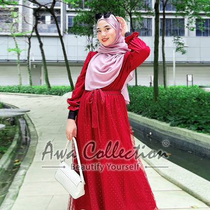 LALEESA Awa Collection DRESS JINA DA109181 Dress Muslimah Dress Woman Jubah Muslimah Abaya Dress