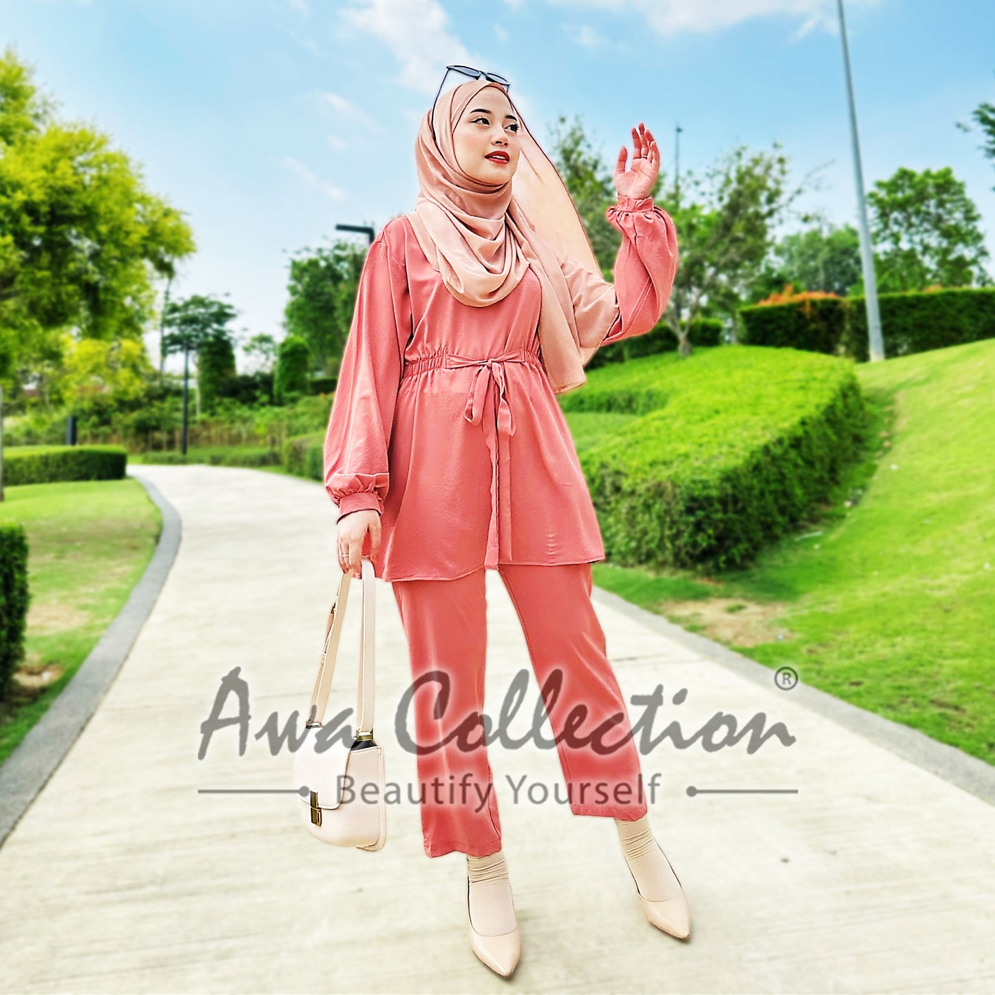 LALEESA Awa Collection (Blouse + Pants) SA704763 SET DUJANAH Blouse Muslimah Blouse Women Blouse Baju Raya 2024