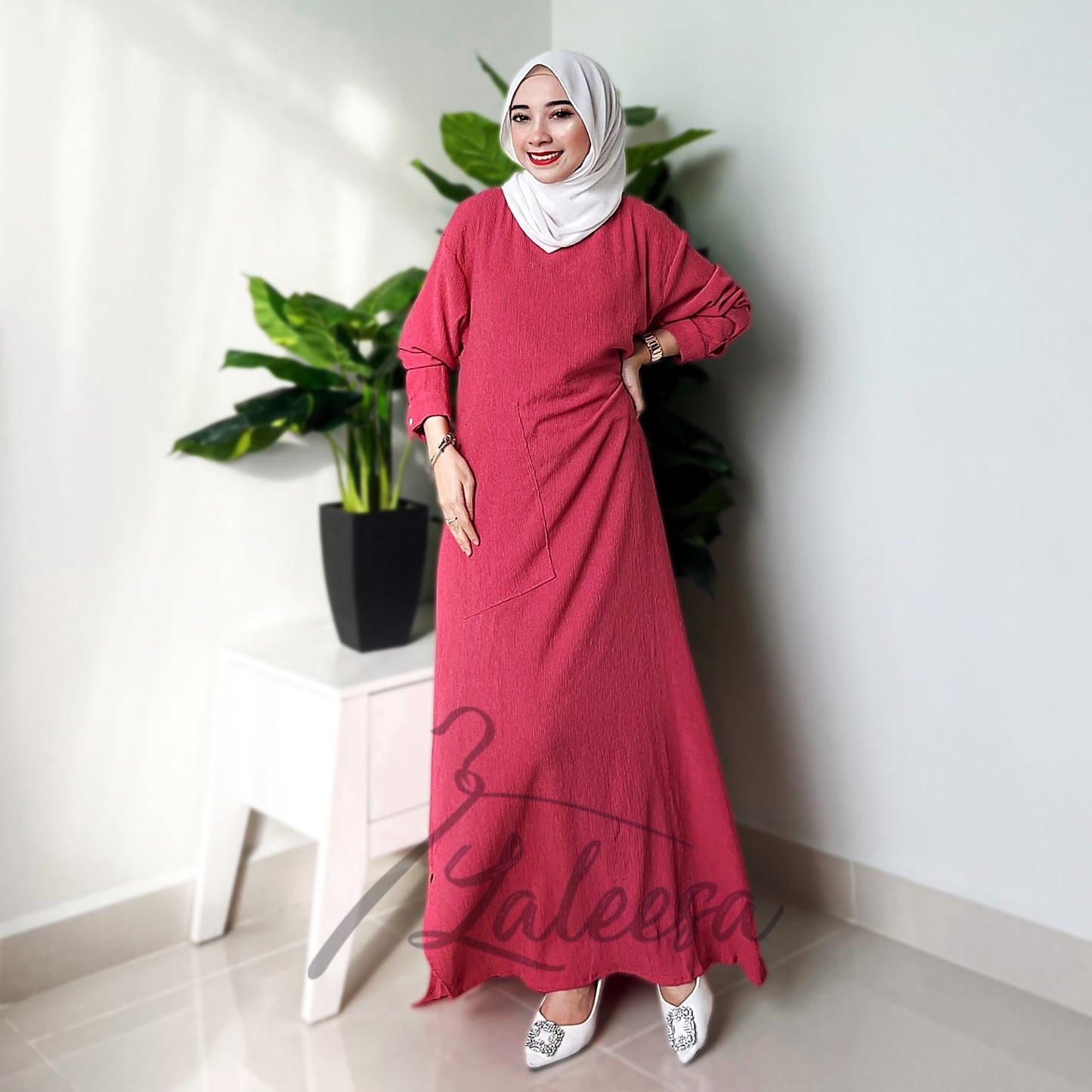 LALEESA DRESS BADIYAH LD221203 <Ironless Series> (Ironless) Dress Muslimah Dress Women Dress Plus Size Baju Raya 2024