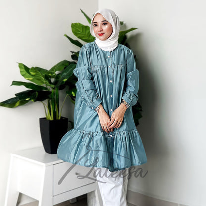 LALEESA DRESS SAIDA LD274284 <BF Friendly Series> Ruffle A-Line Button Dress Muslimah Plus Size Baju Raya 2024