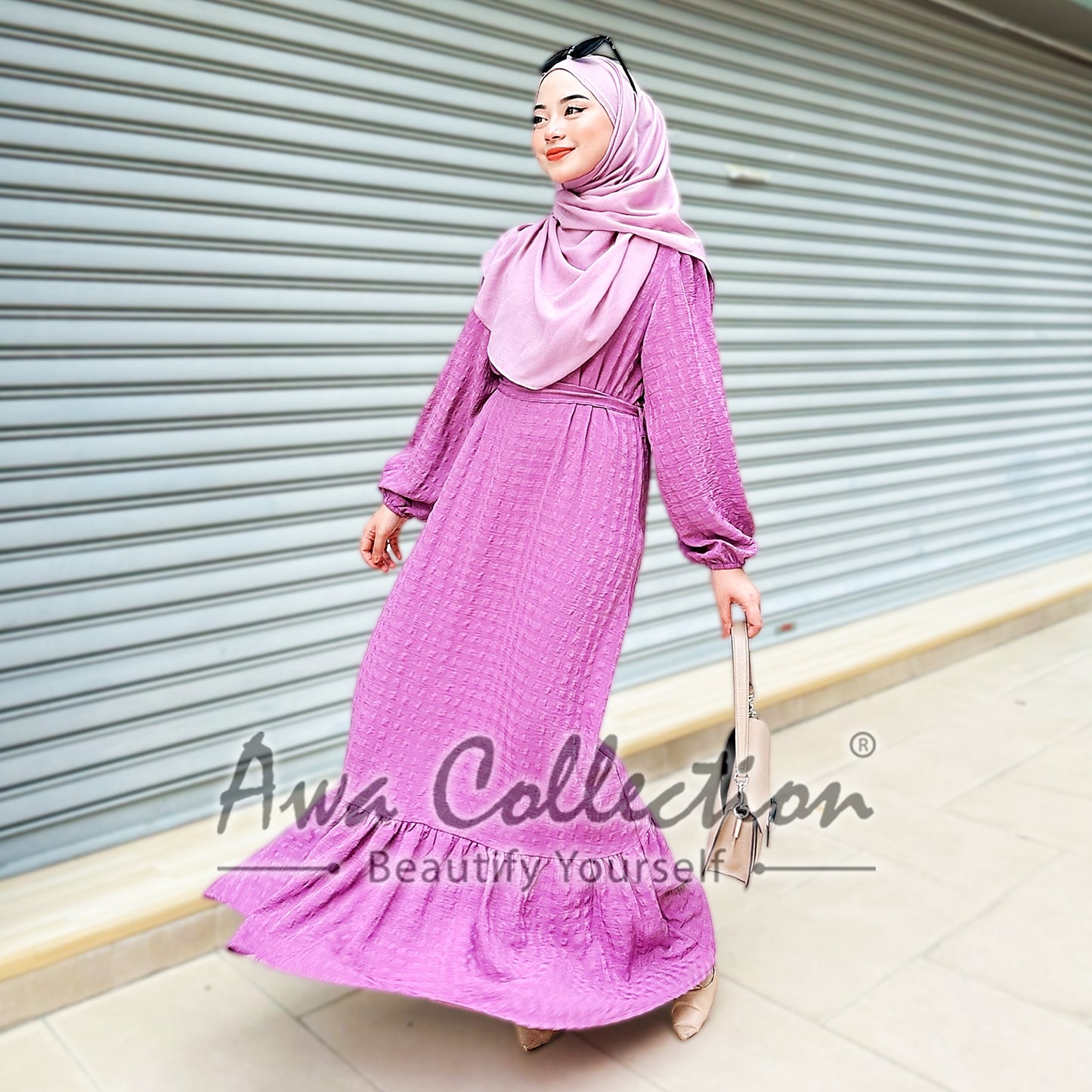 LALEESA Awa Collection DRESS FAHMIDA DA115145 <Ironless Series> (Ironless) Dress Muslimah Dress Women Baju Raya 2024