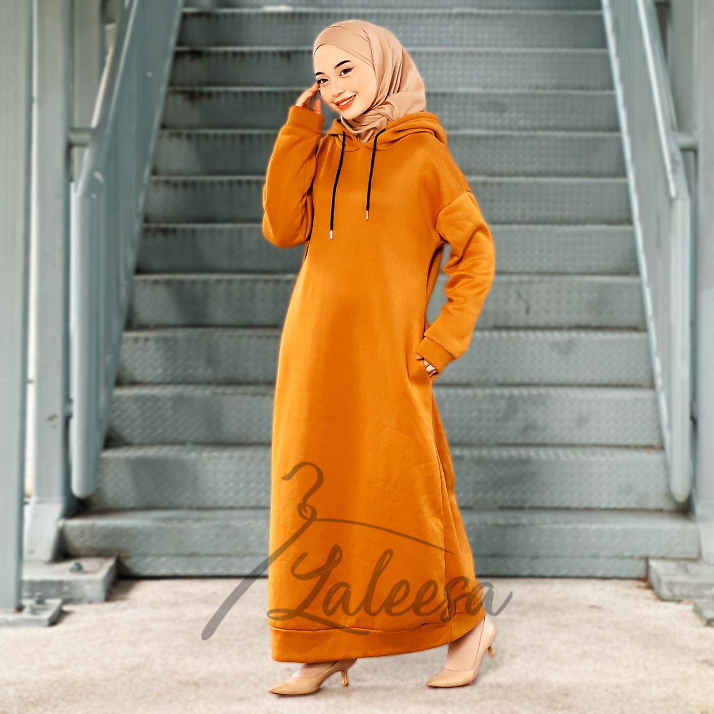 LALEESA DRESS HOODIE CLASSIC LD227527 <Long Hoodie Series> Dress Muslimah Dress Woman Jubah Abaya