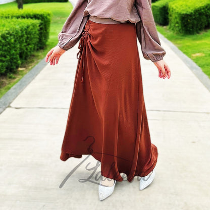 LALEESA SKIRT WAHEEDA PS659639 <Ironless Series> (Ironless) 2 Way Wear Plicated Drawstring Skirt Muslimah Skirt Labuh